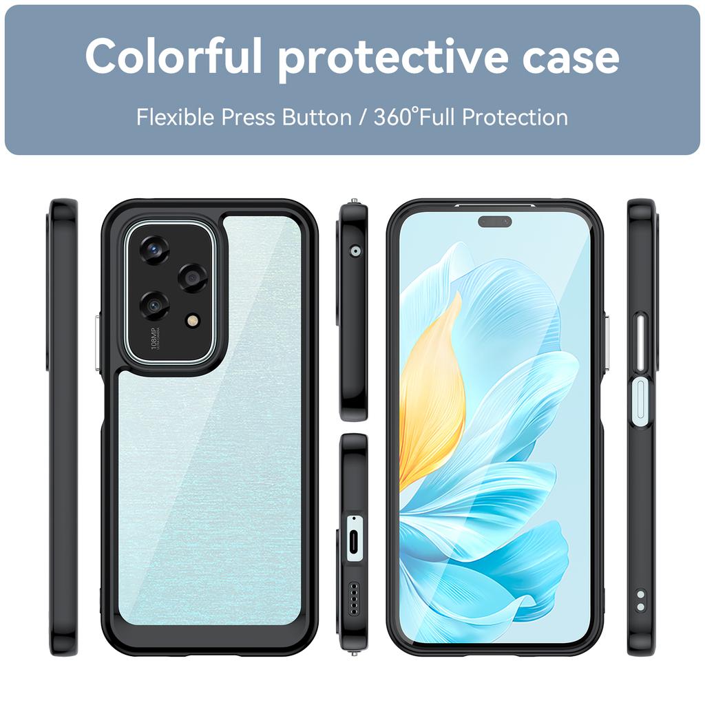 For Honor 200 Lite Case Colorful Frame TPU+Acrylic Clear Back Phone Cover