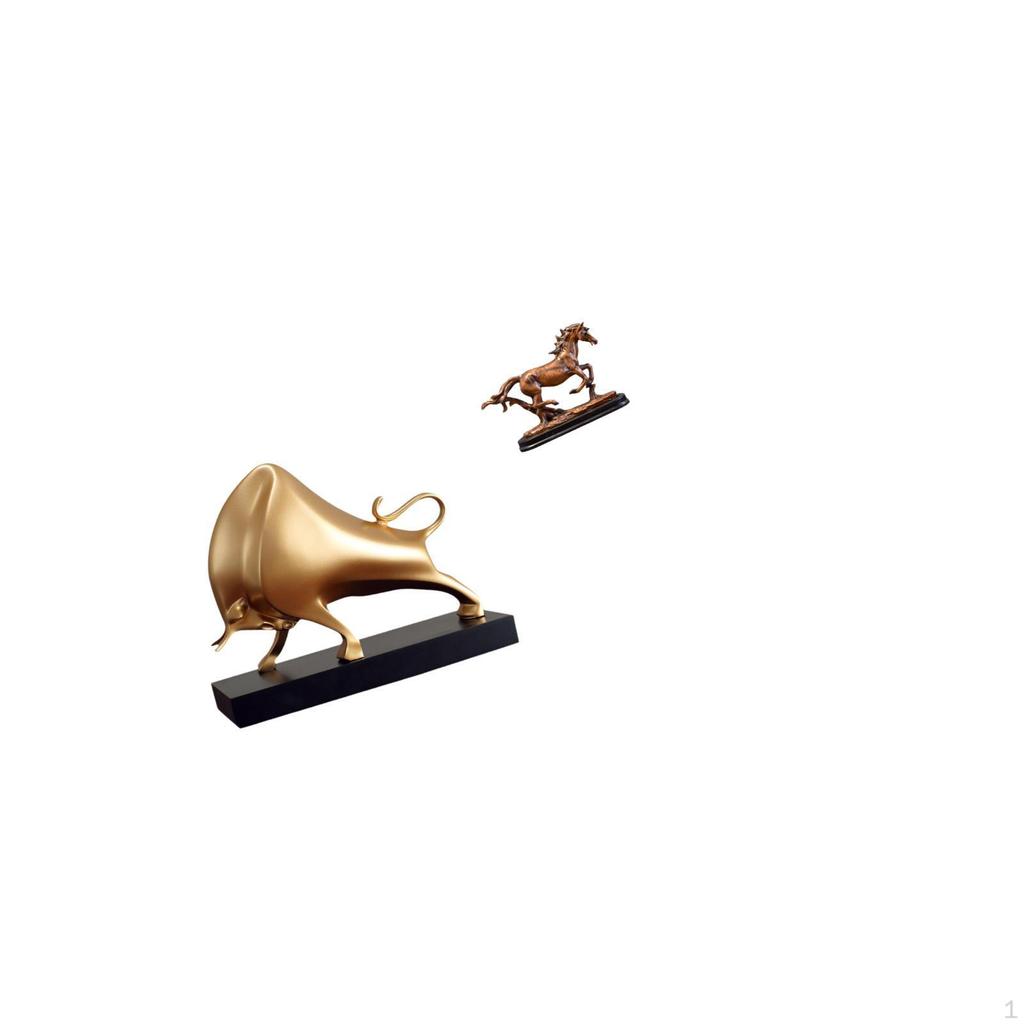 Bull Sculpture Home Decor Tabletop Decoration Crafts Ox Abstract Statue Cattle Figurine Horse