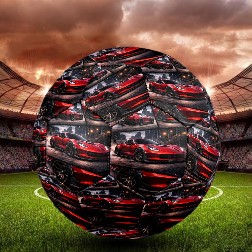 Chevrolet Corvette Print Size 5 Soccer Ball, Standard Match Football for Sports Game and Team Practice, Ideal Gift for Soccer Fans