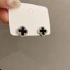 Classic four-leaf clover stud earrings women's trendy and popular earrings temperament advanced sense niche design sense high-end versatile earrings