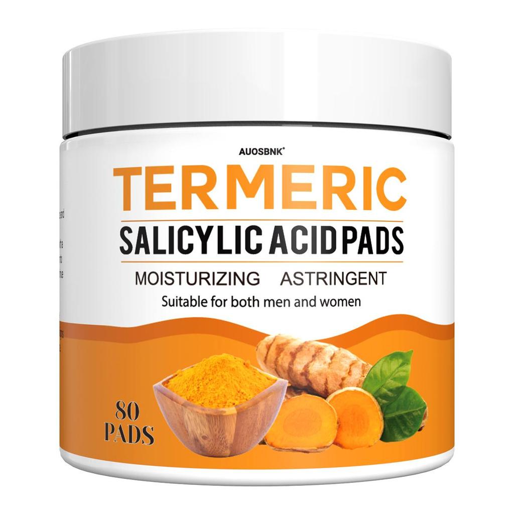 100 Pads-Naturium Turmeric & Salicylic Acid Pads For Face, With Vitamin C, Dark Spots Cleansing & Exfoliation, Sensitive Skin Friendly