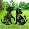 2 Pack Metal Dog Stakes Garden Decor Stakes Black Dog Silhouette Statue for Outside Metal Dog Ornaments for Outdoor Garden Home Patio Yard Decor