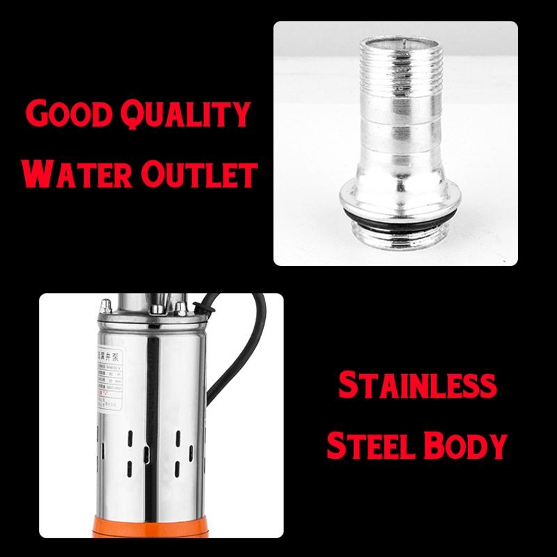 Bomba de Água Solar 48/60V 380W 1200L/h 55m Bomba Submersível de Parafuso DC Bomba de Poço Profundo Irrigação Jardim Casa Agrícola