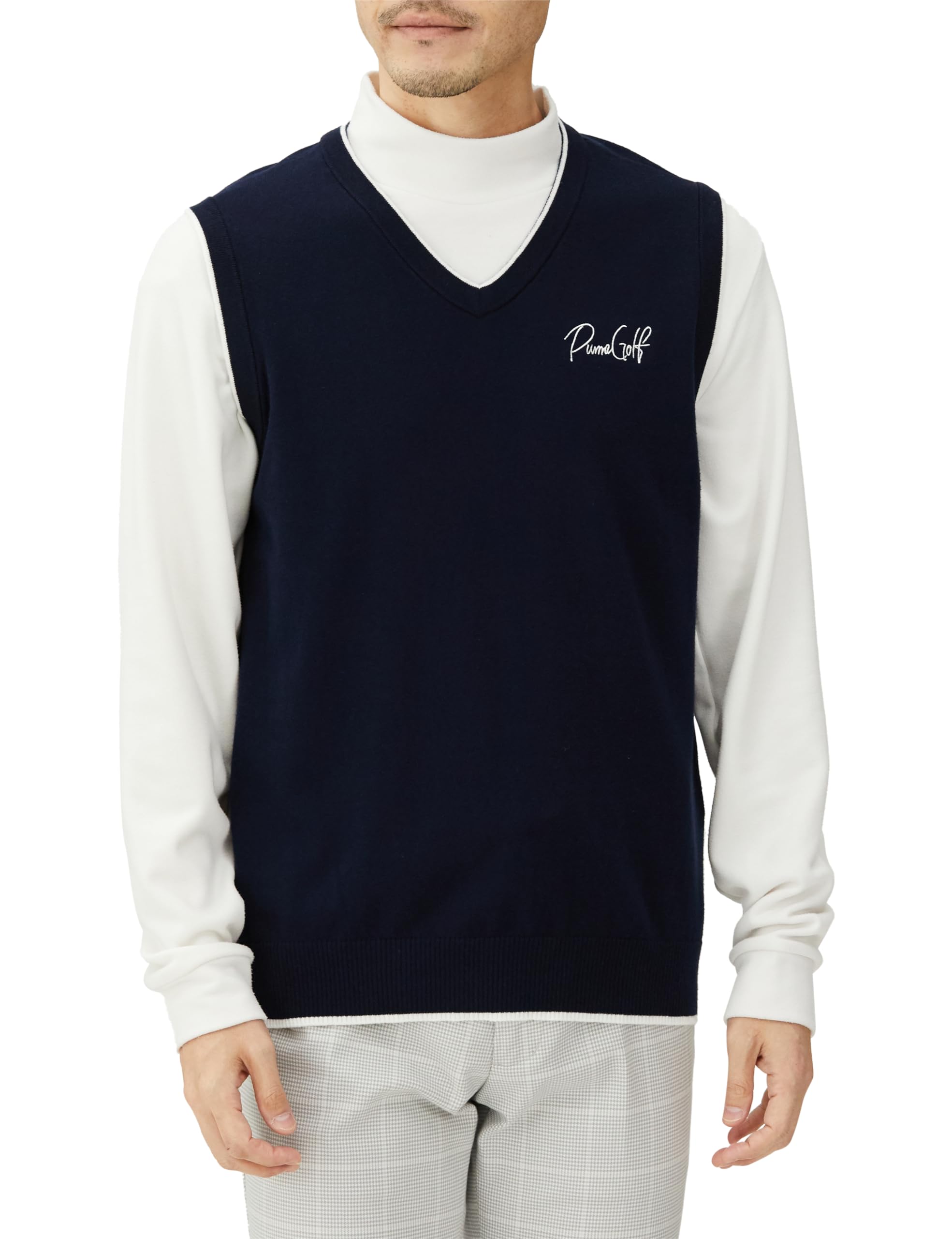 

Гольф жилет GOLF Хлопковый трикотаж Темно-синий M [PUMA] V-образный вырез Жилет/627599 Мужской