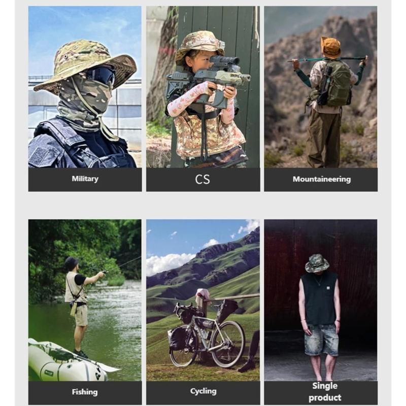 Multipurpose Unisex Sun Hat Boonie Hat Mask With Full Coveraged Against Harsh Weather During Long Excursions