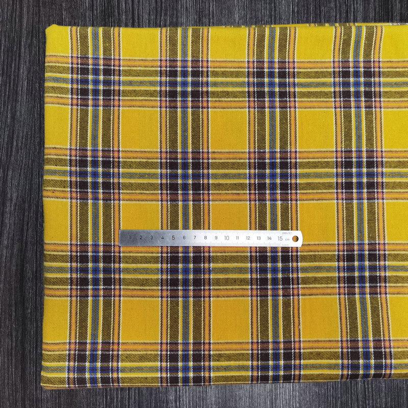 Spot Color-Woven Plaid Jacquard Fabric for Children's Autumn/Winter Brushed Polyester-Cotton Shirts