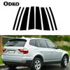 8 st/set Bilpelare Blank Pianisvart för BMW X3 2004 2005 2006 2007 2008 2009 2010 Dörrfönsterlister Skyddsklistermärken