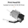 Print Head Kit for Ender 3V3 SE 3D Printer 0.4mm Brass Nozzle Aluminum Alloy Heat Block Feeding No Clogging 3D Printing
