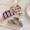 Elegant Plaid Print Hair Claw Clips for Women Vintage Geometric Crab Hairpins Barrettes Women Hair Accessories Sweet Headwear New