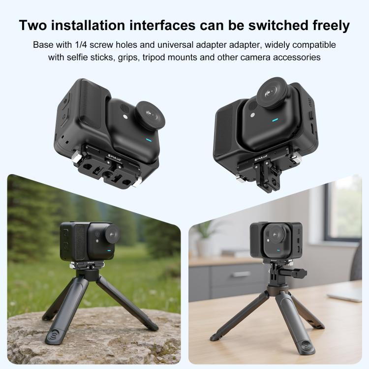 For Insta360 GO Ultra PULUZ Magnetic Aluminum Alloy Quick Release Base Mount (Black)