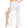 Womens Lyrical Dance Pants Rhinestone Waist Shimmering Mesh Legs Built In Briefs Modern Costume