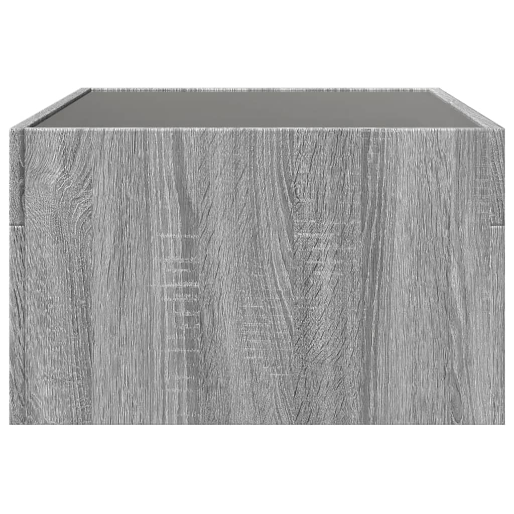 Coffee Table With LED Infinity, Sonoma Oak Grey, 70X50X30 Cm