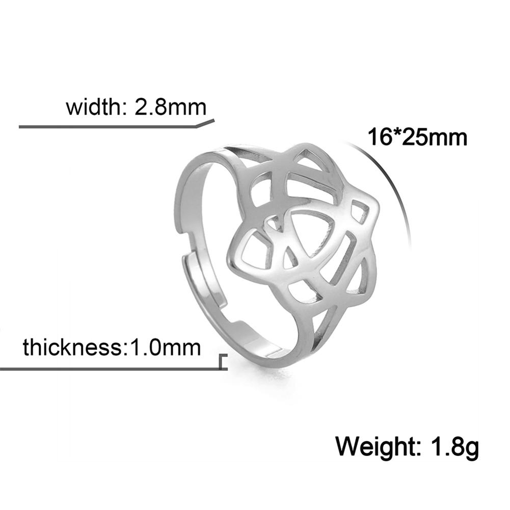 

LIKGREAT Witch Knot Ring for Women Adjustable Open Finger Rings Stainless Steel Celtic Knots Witchcraft Amulet Jewelry Gift resizable