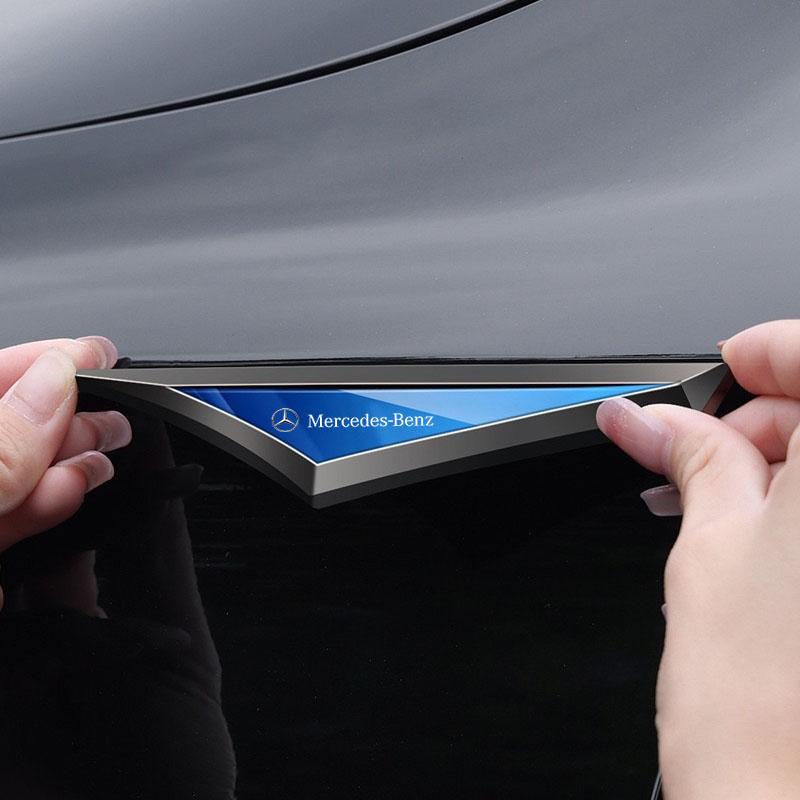2Pcs Metal Car Fender Side Wing Emblem Badge Sticker for Mercedes Benz AMG B C E Class A Class C200L GLC GLK GLA JL1