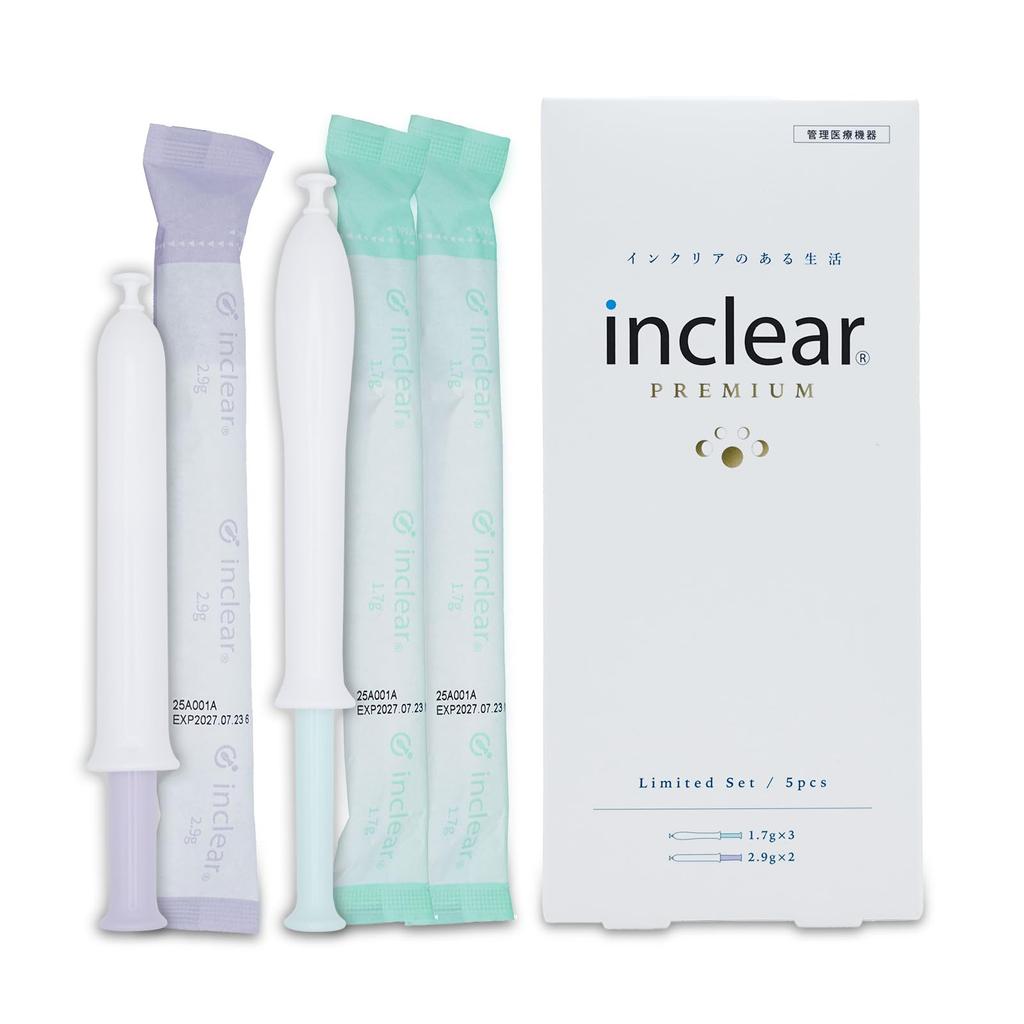 Inclear Premium Vaginal Irrigator Limited Set Managed Medical Device x 3 x 2 bottles 1.7g bottles, 2.9g