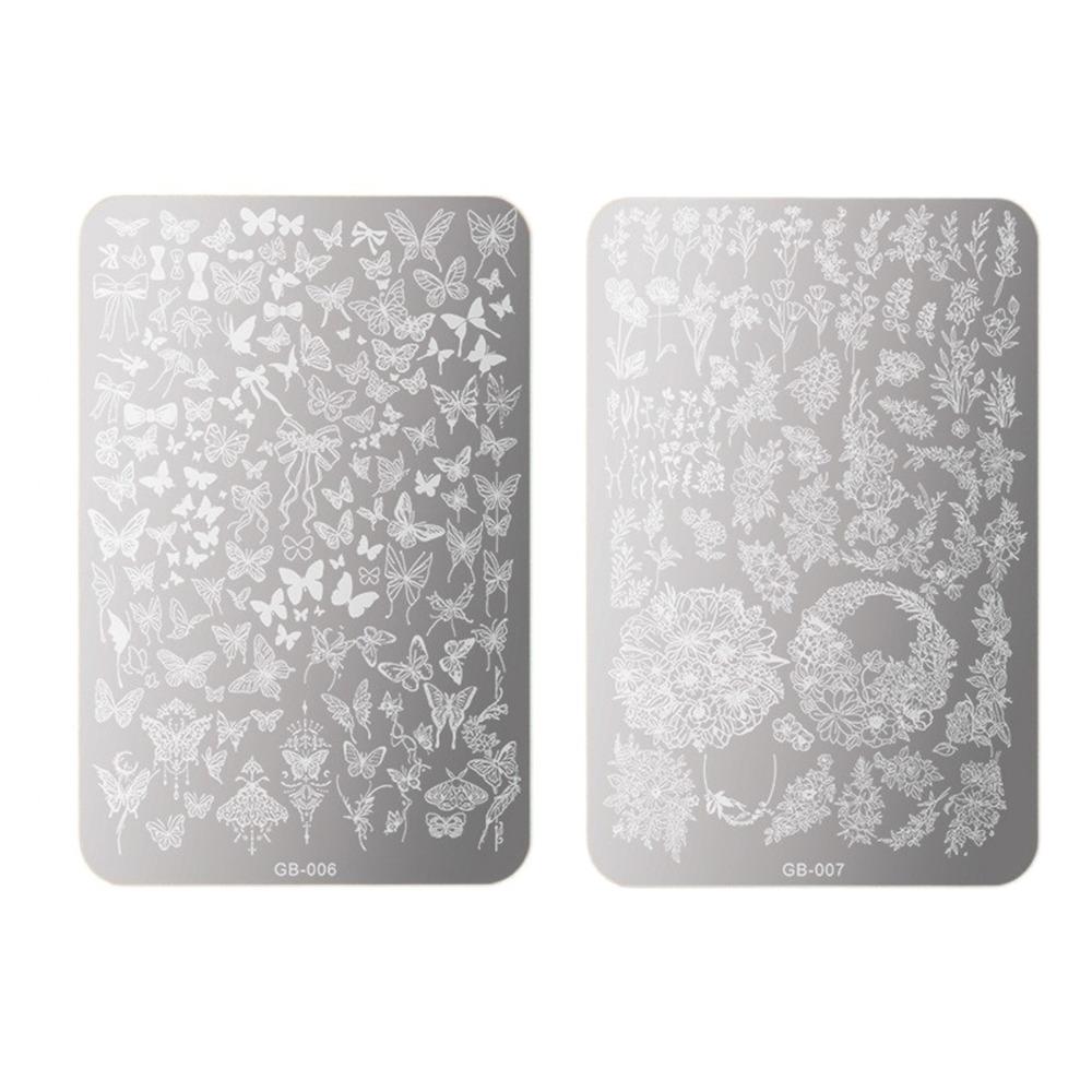 

2 шт. универсальные узоры цветы шаблон пластина для ногтей трафареты для дизайна ногтей маникюрные аксессуары Style 1