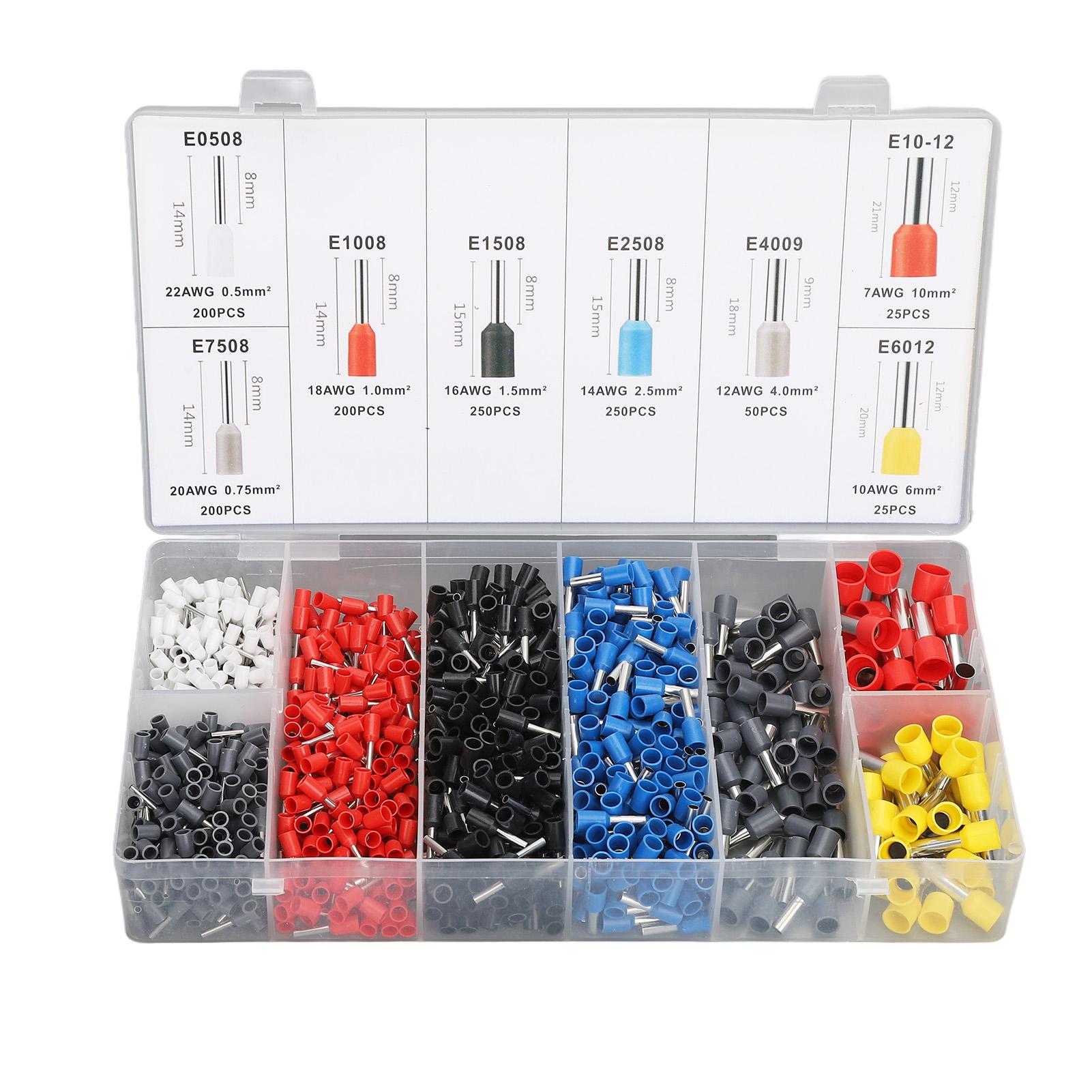 

1200 Pcs Wire Crimp Terminal Assortment Kit Cold Pressed Electrical Wire Connectors for Home Automotive