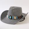 Popular European and American Classic Straw Woven Western Cowboy Hat Men's and Women's Outdoor Fashion OL Wind Woven Top Hat