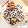 Large Capacity Rotating Storage Box Plastic Rotating Makeup Brush Cylinder  Desktop