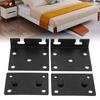 1 Set Adjustable Furniture Hardware Connector Black Bed Frame Bracket Hinge Bracket  Headboards