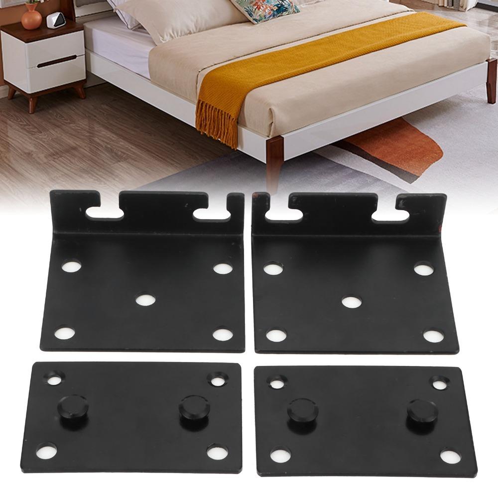 1 Set Adjustable Furniture Hardware Connector Black Bed Frame Bracket Hinge Bracket  Headboards