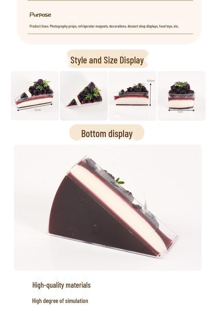 Blackberry Cake Fridge Magnet - Dessert Decoration Toy