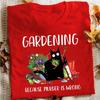 Summer Women Fashion T-shirts Funny Gardening Because Murder Is Wrong Black Cat Graphic T-Shirt Vintage Ladies Tee Female Shirt
