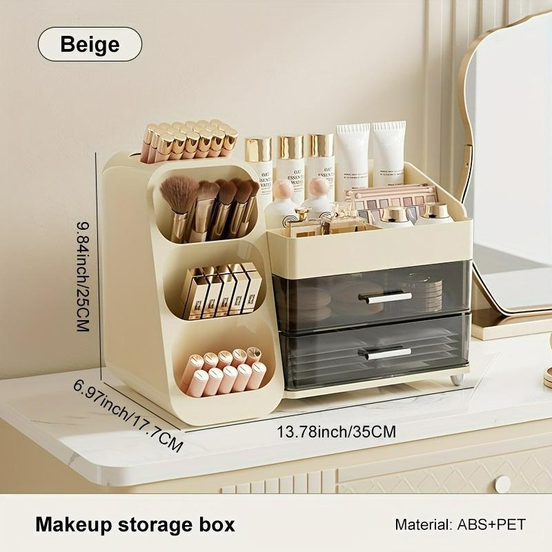 Large Open Makeup Organizer, Multifunctional Cosmetic Storage Box for Lipstick & Skincare,Modern Acrylic Display Tray for Vanity
