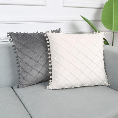 Cute Pom-poms Throw Pillow Covers 30x50cm 45x45cm Luxury Textured Square Cushion Case for Sofa Bedroom Pillowcase Christmas Gift