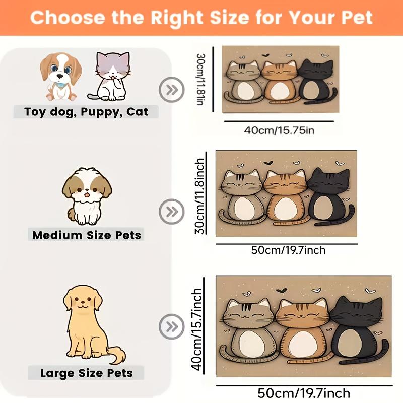 1 Roztomilá kočka Vzorová podložka pro mazlíčky, Snadno čistitelná a odolná Rychleschnoucí Absorpční podložka na krmení s protiskluzovým podkladem, Vysoce kvalitní podložka na krmení koček, Podložka na stolování pro mazlíčky