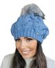 Zita Women' Hat with Pompom, Blue Color