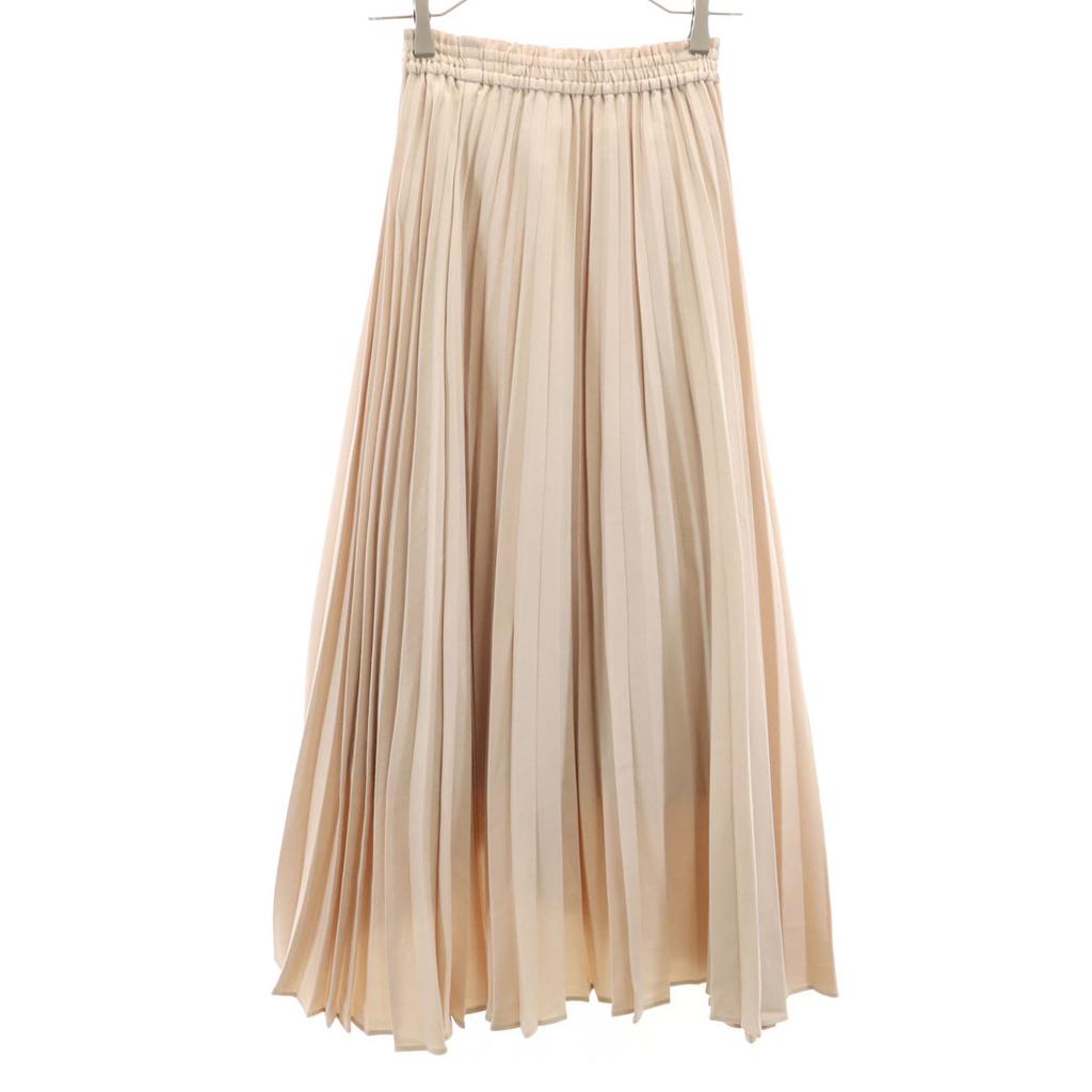 Unused Rienda Maxi Length 2-way Design Pleated Skirt S Beige Women Used