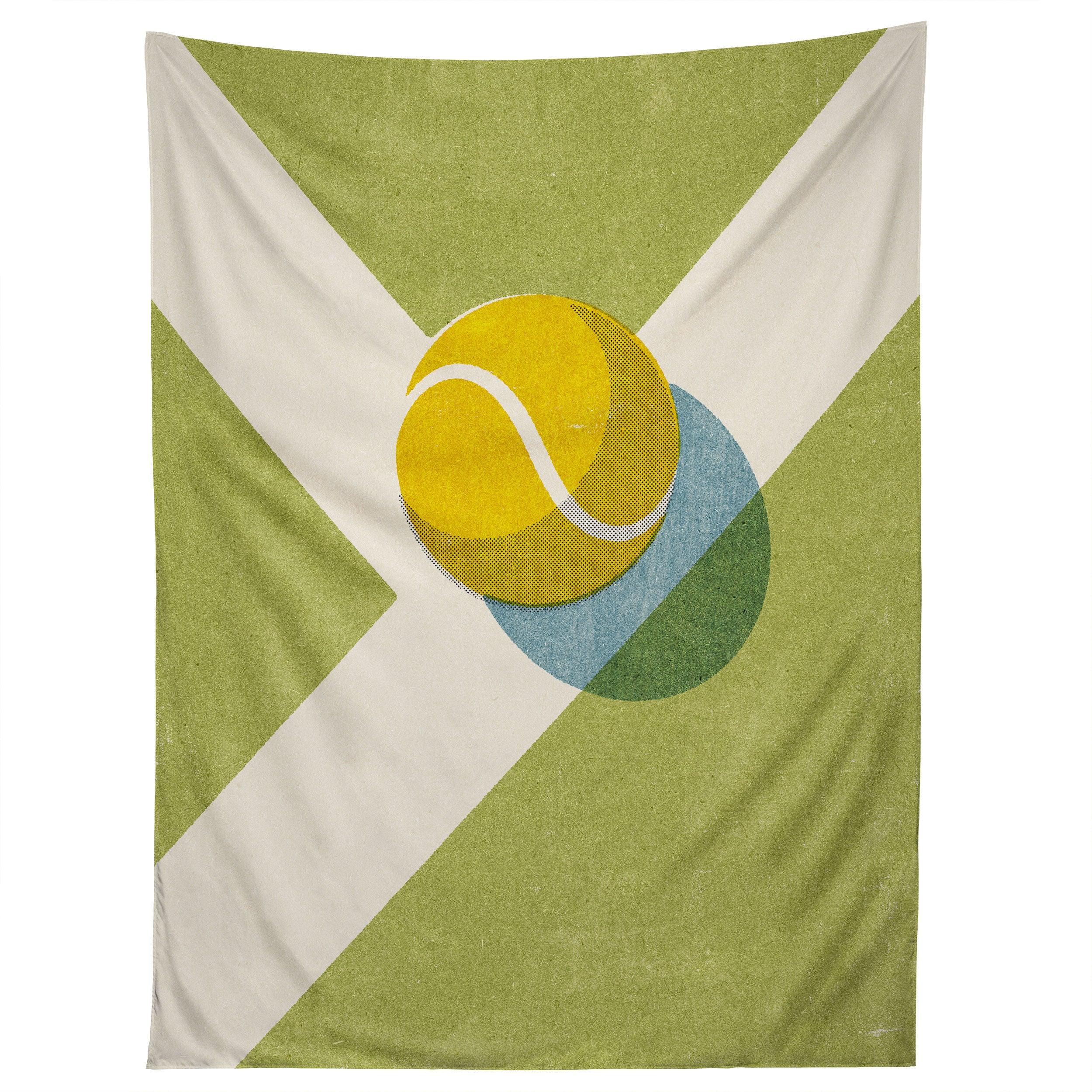 BALLS TENNIS GRASS COURT tapestry 75x100