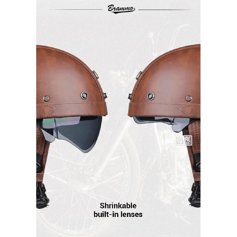Casco de Moto Retro Certificación DOT Casco de Moto Hombres Mujeres Medio Casco Lente HD Casco Cuatro Estaciones Montar Patinete Capacetes