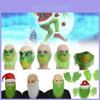 Grinch-Halbmaske mit grünen Haaren und verspieltem Design für Weihnachtsfeiern