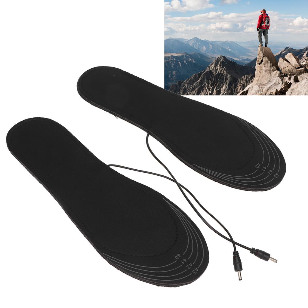 Heated Insole Cuttable Warm USB Rechargeable Electric Foot Warmer for Men Fishing Camping Hiking (Size 40‑46)