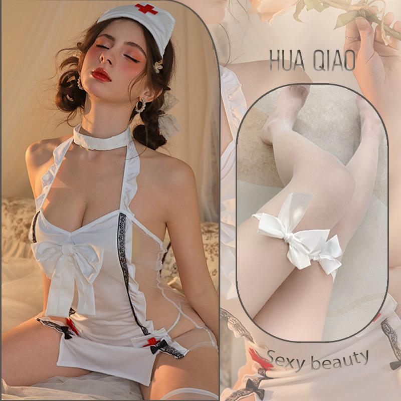 Lingerie Suspender Lace Perspective Nurse Hot Sexy Passion Bed Uniform Suit Flirty Lingerie
