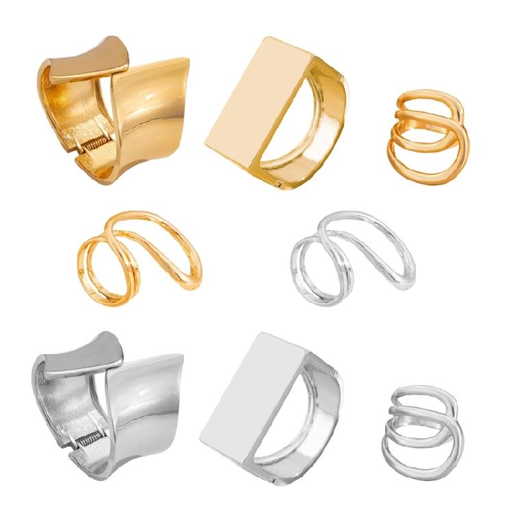 Stylish Geometric Wristband/Finger Ring Handmade Statement Bangle Fashionable Wrist Jewelry for Modern Women and Men