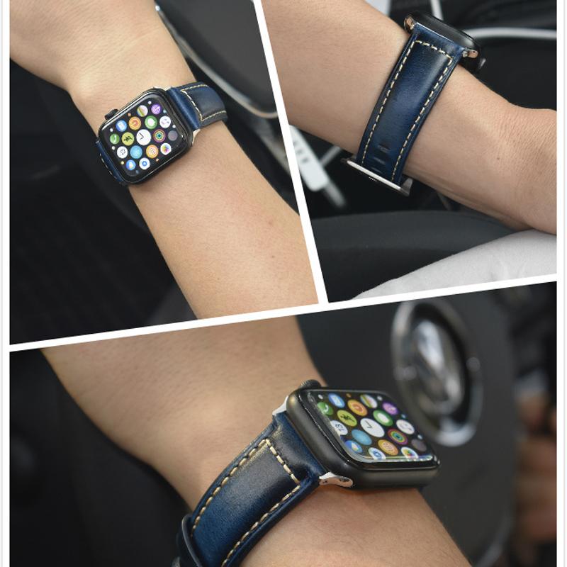Vintage Watchbands 44mm 40mm 42mm 44mm Handmade Watch Strap Coffee Blue Red Green Replacement Watchwrist Belt Bracelet Accessory