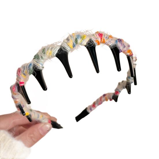 Women Headband Ribbon Decor Anti-slip Teeth Headband Lightweight Versatile Hair