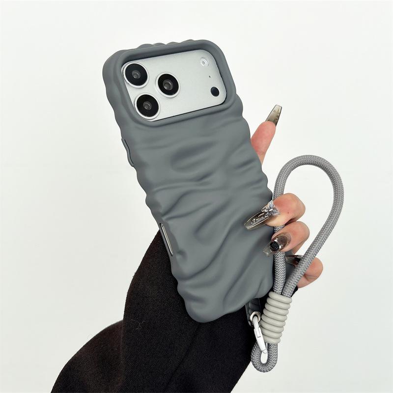 

Solid Cream Texture Case with Lanyard for iPhone 16 Pro Max/Apple 17/14/15 17 Air