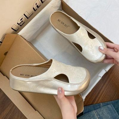 Flats Mules Slippers Women Shoes Casual New 2025 Trend Summer Sandals Slingback Flip Flops Brand Woman Slides Zapatos