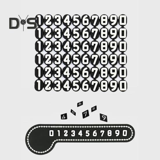 1 Set Slots Design Parking Number Plate Rhinestone Excellent Car Styling Phone Number Card Plate