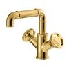 Basin Faucets Black Brass Bathroom Faucets  Industrial Style Sindle Hole Dual Handle Contemporary Water Mixer Tap