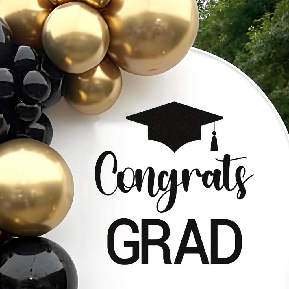 Felt Material Graduation Sailboard Stickers Black Cap Graduation Party Backdrop  Ceiling Background