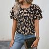 Summer New European and American Casual Loose Printing Polka Dot Pullover T-shirt Women