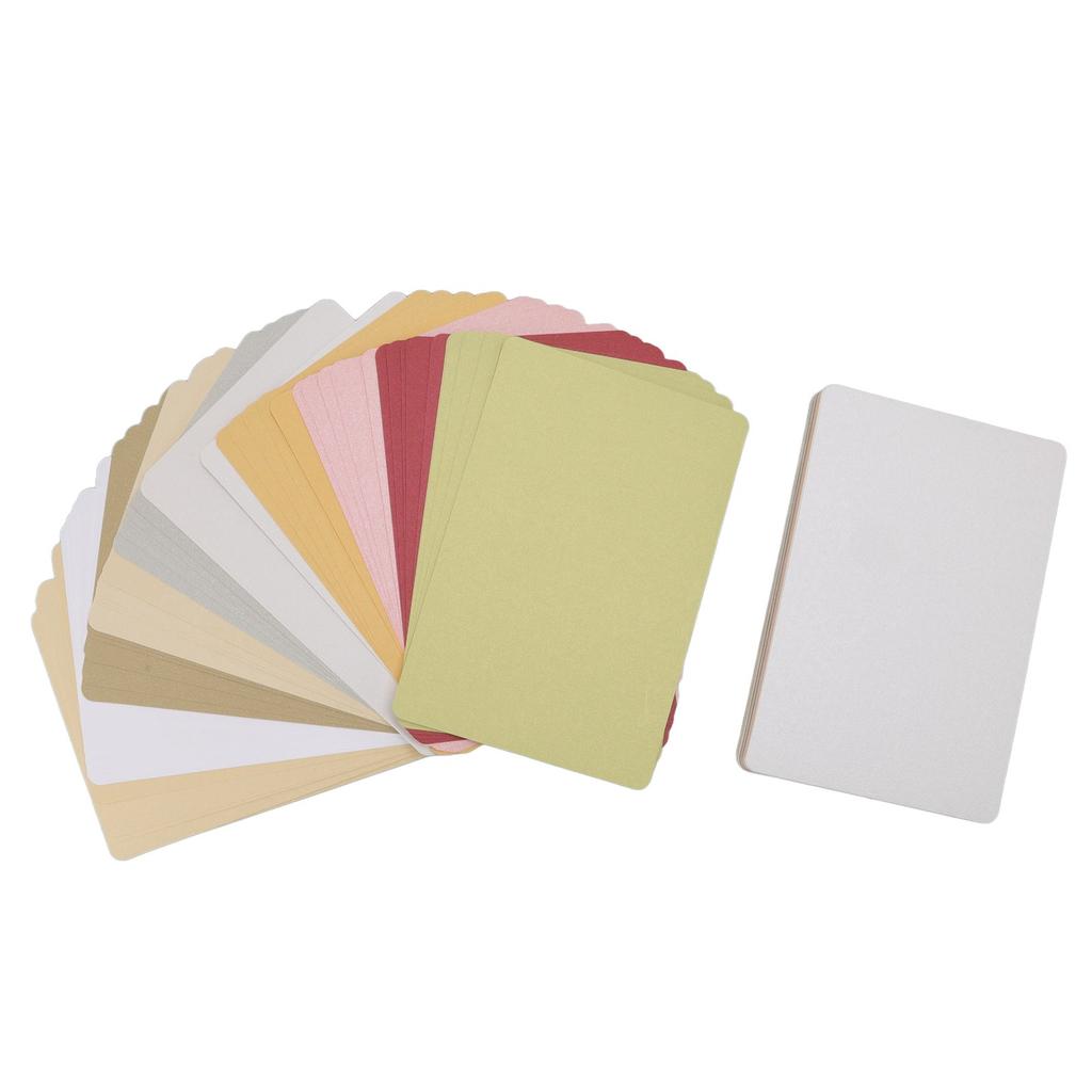 100Pcs Pearlescent Card Stock Round Corner 15x10CM Hard Natural Texture Rubber Stamp Card Paper for