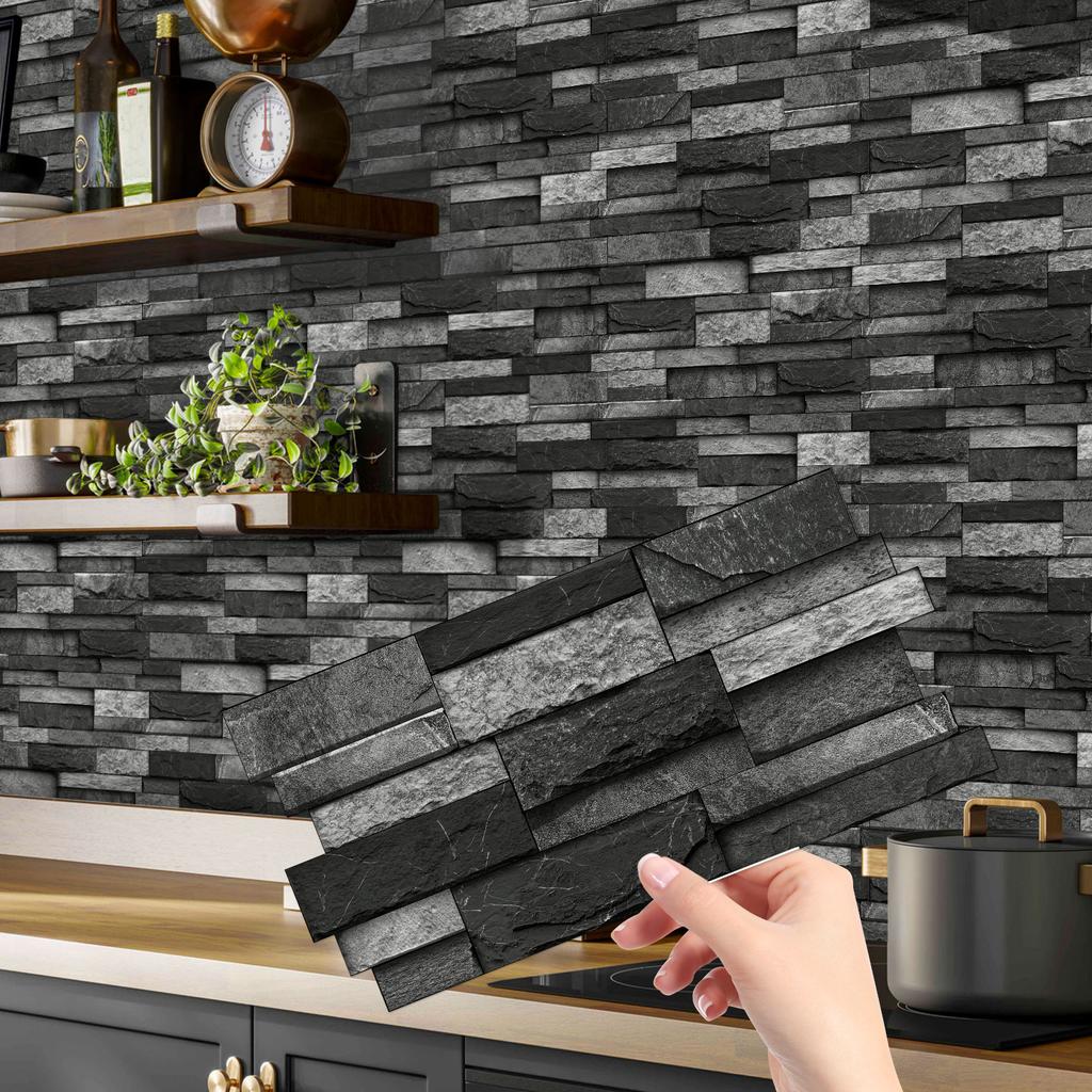 12/24/48pcs Peel And Stick Tile Sticker Self Adhesive Stick On Tile Backsplash For Kitchen Bathroom, Bedroom Decoration