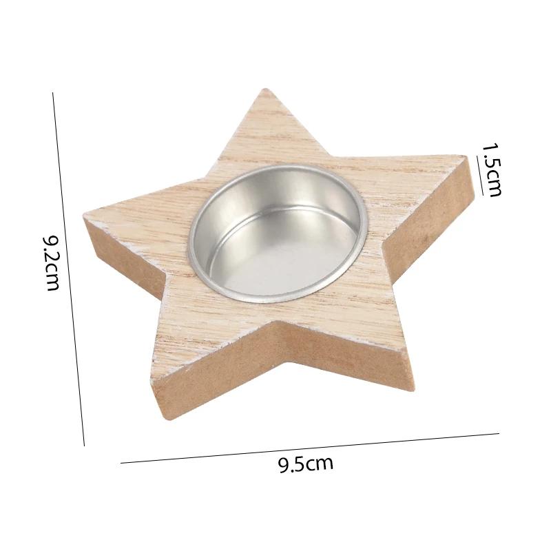 Christmas Wooden Candle Holder Snowflake Xmas Tree Candlestick 2025 Christmas Home Table Decorations Ornament New Year Gift