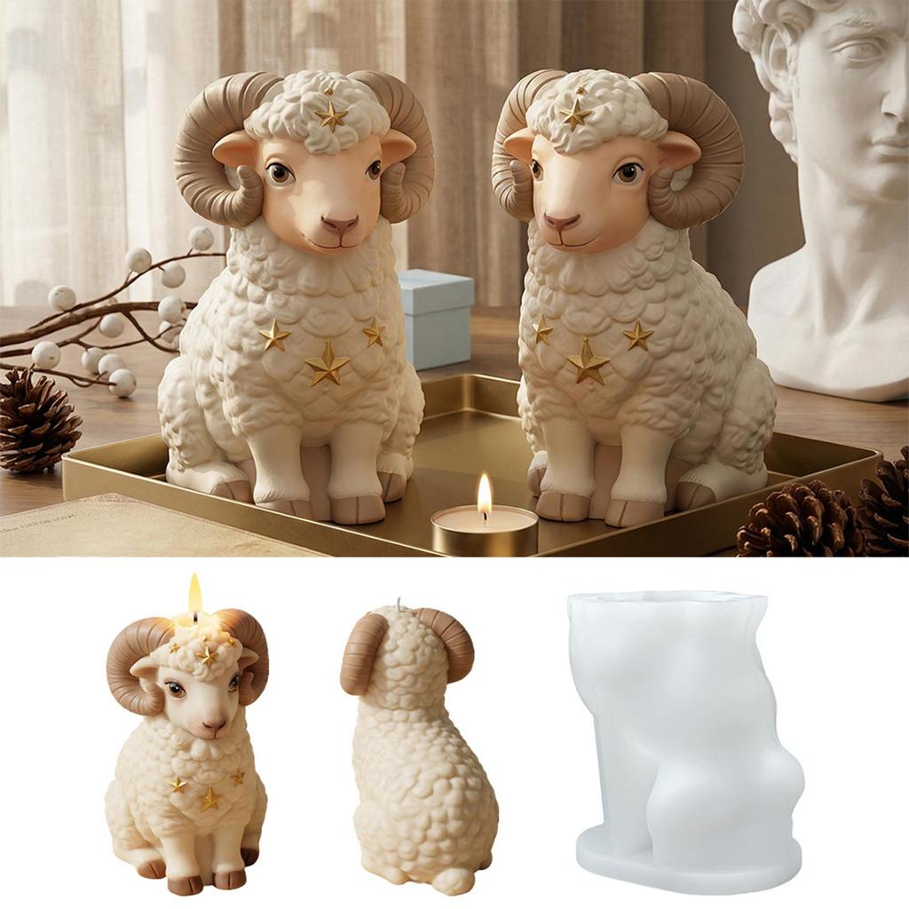 Sheep Candle Mold Sheep Candle Crafting Mould Lamb Resin Casting Mold for Soap Plaster Ornament Resin Craft Clay DIY Lovers